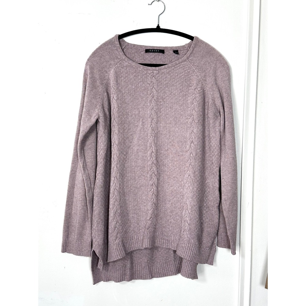 Cyrus lilac purple sweater womens L knit pullover stretch casual textured
